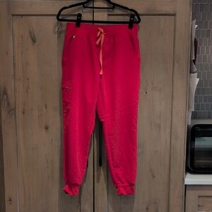 FIGS Pop Red Zamora Jogger (High Waisted)